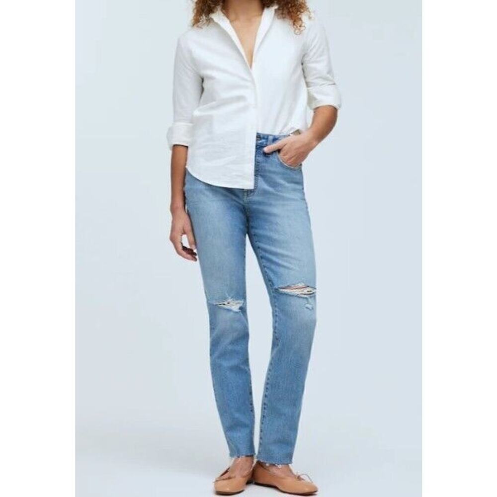 Madewell Jeans 26 The Perfect Vintage Jean Light Wash Distressed High Rise